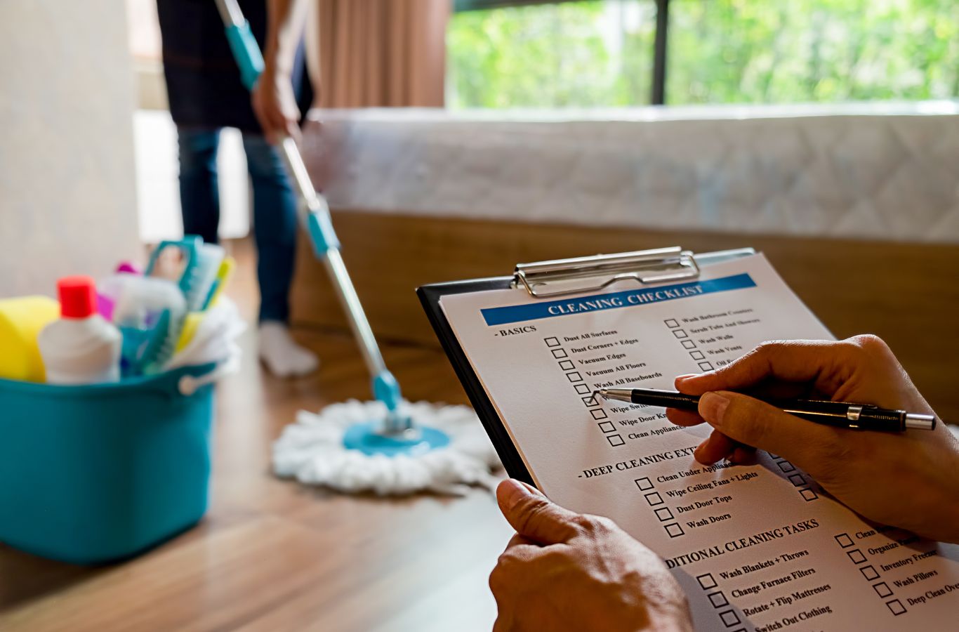 A Sunshine Clean Pros expert offering cleaning services in Montgomery, NJ, showing dedication and skill through reliable and thorough service. Cleaning Services near me.