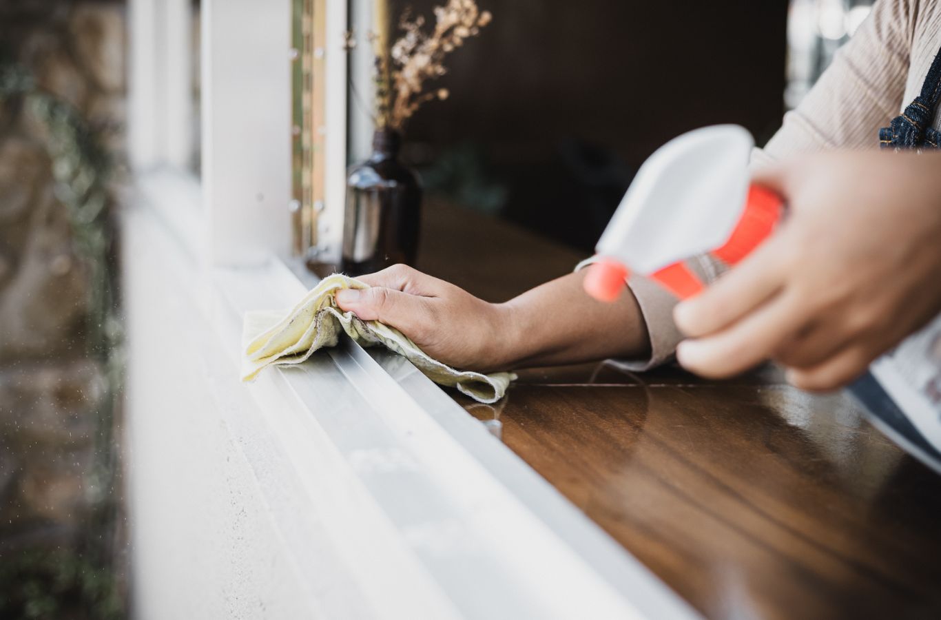 A Sunshine Clean Pros cleaner working in Branchburg, NJ, demonstrating the real advantages of hiring a trained local team for residential and commercial cleaning.