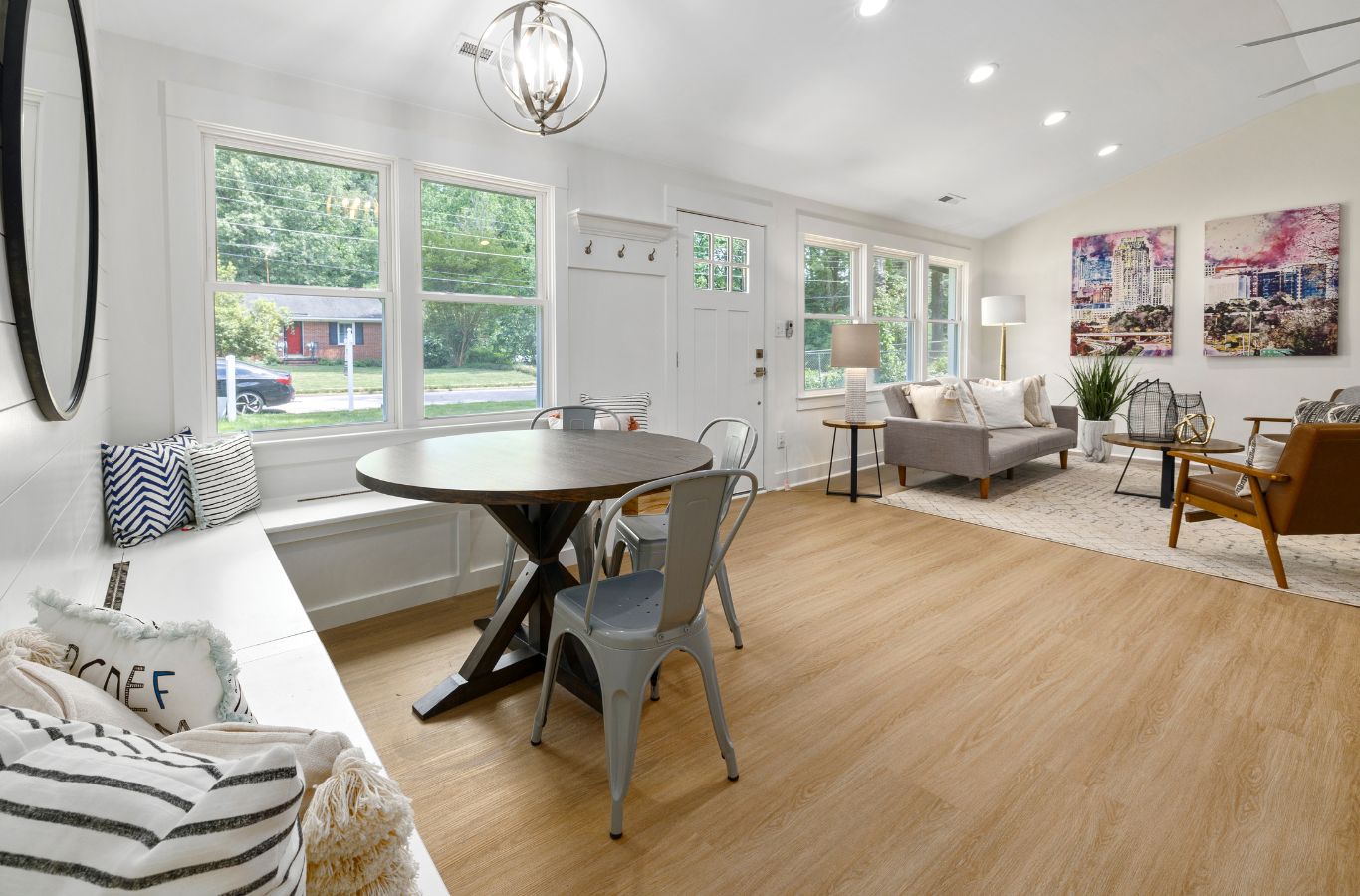 Sunshine Clean Pros team member using professional tools to deliver detailed house cleaning services in West Windsor Township, NJ